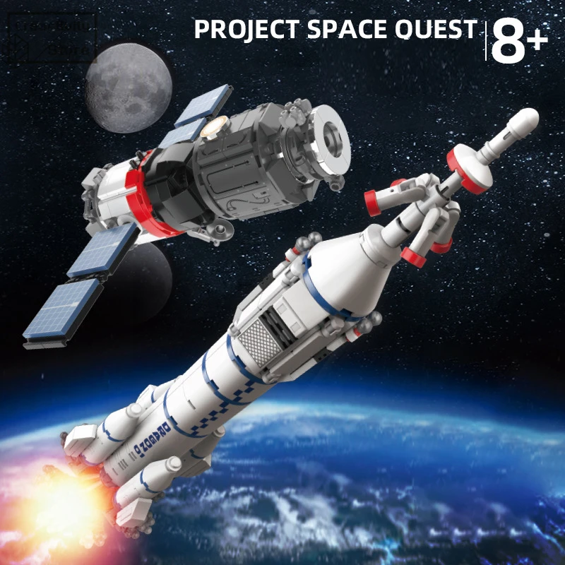 

Aerospace Series Space Shuttle Rocket Spaceship Launch Center DIY Model Building Blocks Set Astronaut Kid Educational Toys