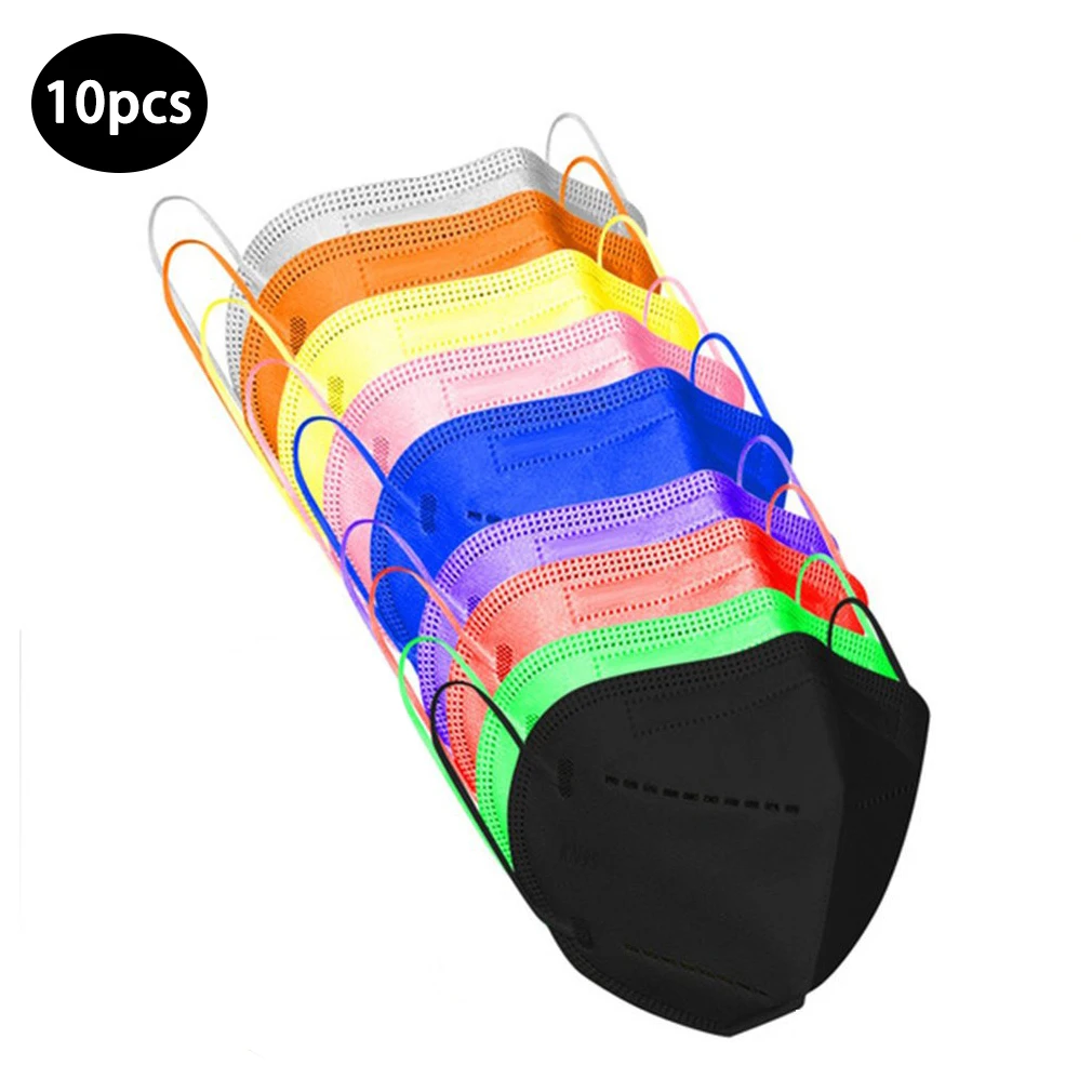 

10pcs Face Mask Non-woven Fabric Multi Layers 95% Filtration Anti-Fog Anti-Droplet Dust Proof Face Protection Mask For Adult