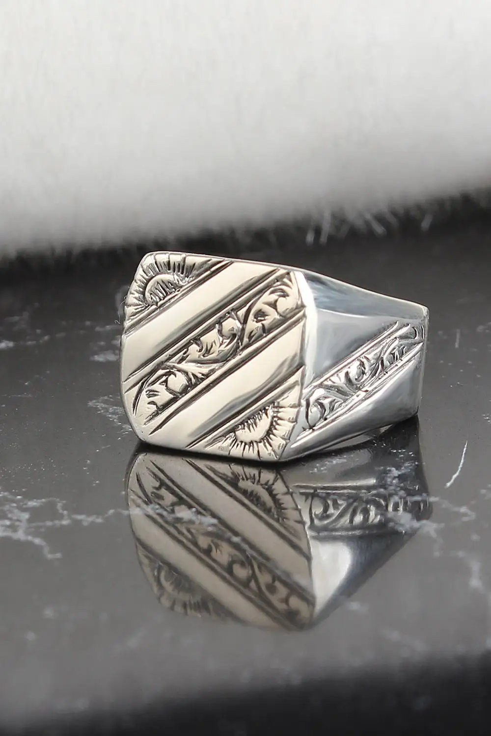 

925 Sterling Silver Ring for Men Jewelry Fashion Vintage Gift Onyx Aqeq Mens Rings All Size