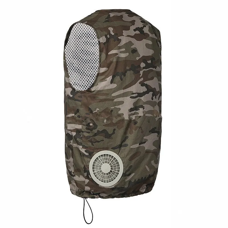 Camouflage vest Заводской вентилятор Охлаждающий костюм жилет высокая температура защитная одежда тепловой удар охлаждающий жилет Кондиционер с короткими рукавами - Цвет: Camouflage vest