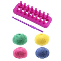 weaving loom knitting kit plastic pompom sock hat scarf plastic long handle diy weaving tool with 1pcs crochet random color