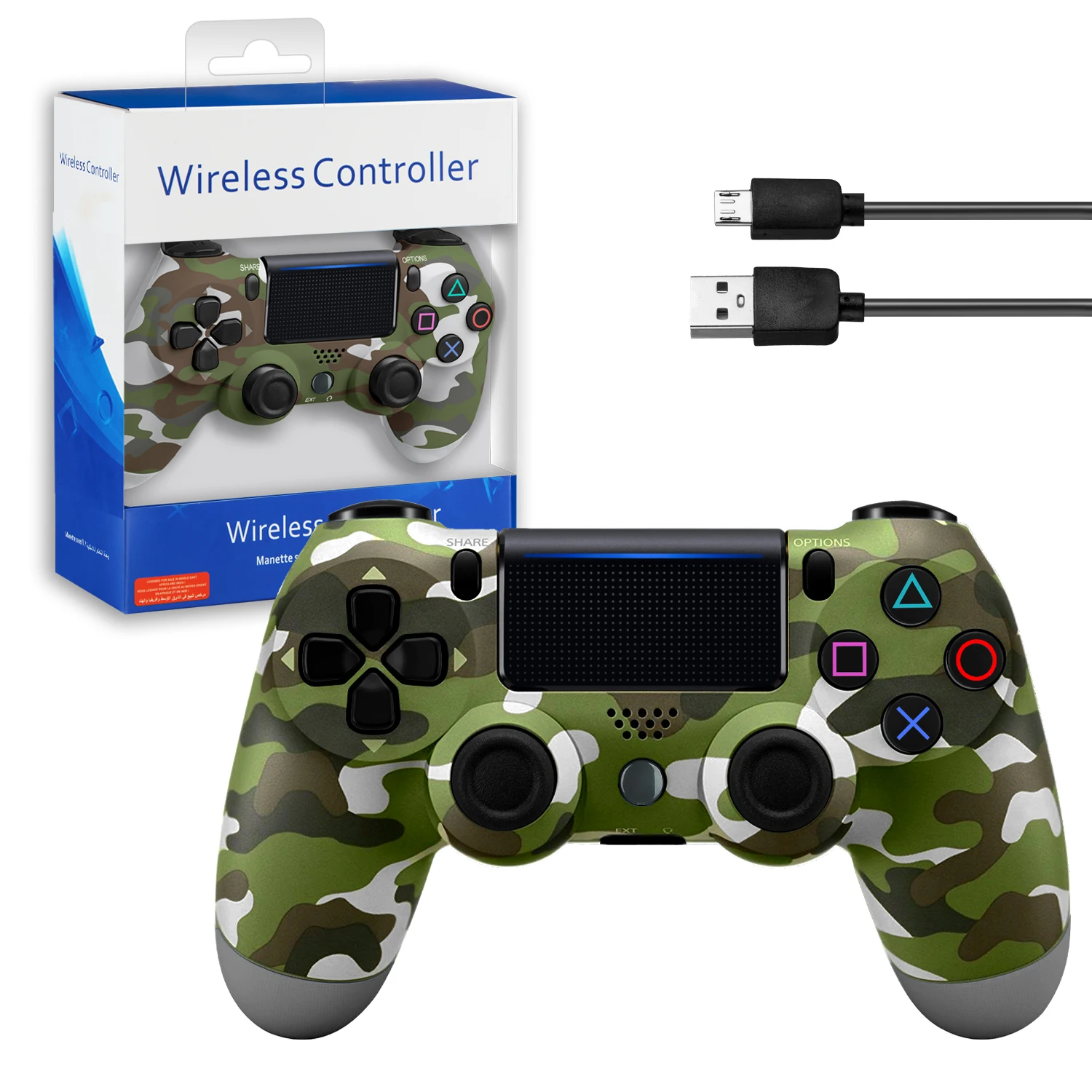 Беспроводной Bluetooth геймпад для PS4 + зарядка контроллер IOS Android PS5 PC зеленый джойстик
