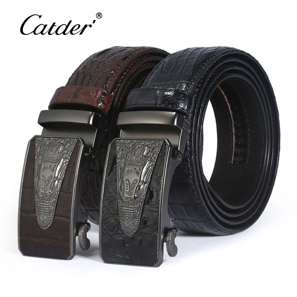 

Catder Men'S Belt Crocodile Head 2022 Personalized Alloy Automatic Buckle Belt Chains Lanyards Free Shipping Items For Men