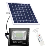 solar flood light outdoor dusk to dawn with remote control ip67 waterproof led security lights for yard porch garage garden