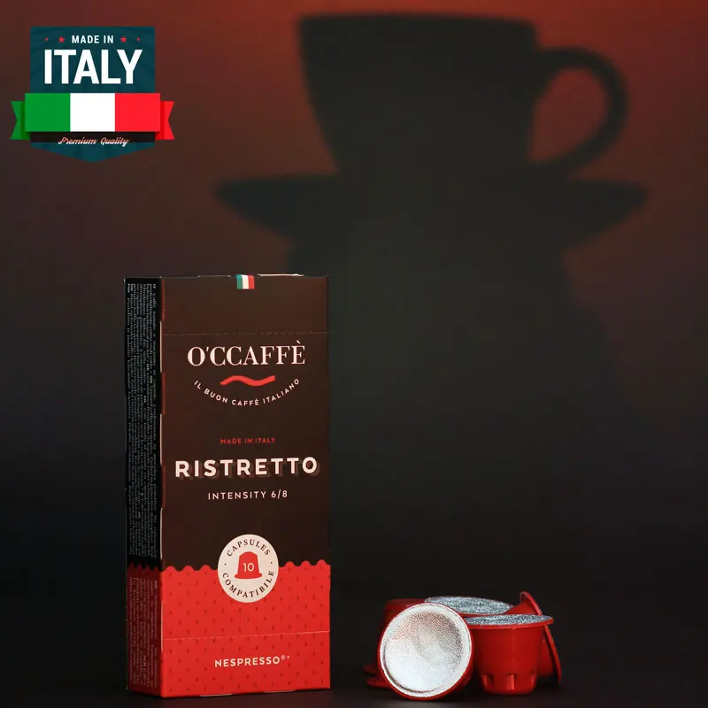 O&#x27CCAFFE Ristretto | Кофейные капсулы совместимые с Nespresso |10 штук| Кофе экстра медленной