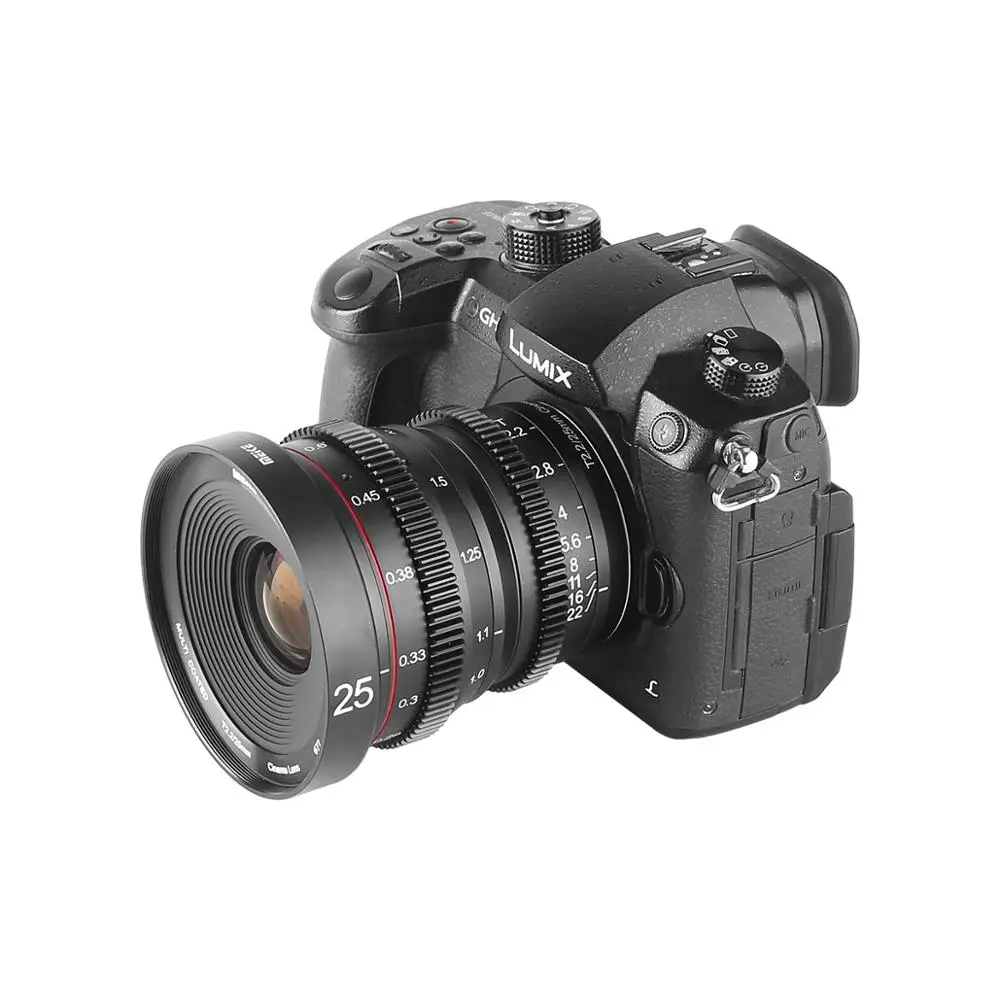 Асферический объектив Meike MK 25 мм T2.2 с ручной фокусировкой линза Cine для микрофона