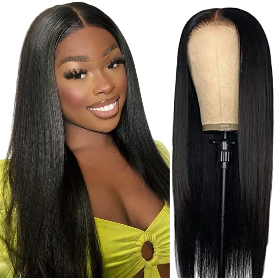 

Wigs for Black Women Human Hair Pre Plucked with Baby Hair 150% Density Brazilian Straight HD Lace Closure Wig Natural Hairline
