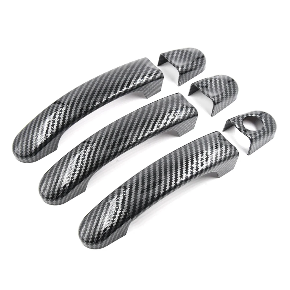 

Для Volkswagen VW T5 T6 Transporter Caravelle Caddy Van GLoss черный/углеродное волокно накладка на дверную ручку автомобиля