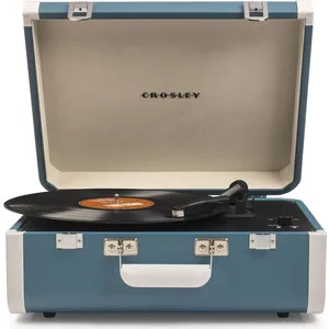 Виниловый проигрыватель CROSLEY PORTFOLIO PORTABLE [CR6252A TU] turquoise/white c Bluetooth|Проигрыватели
