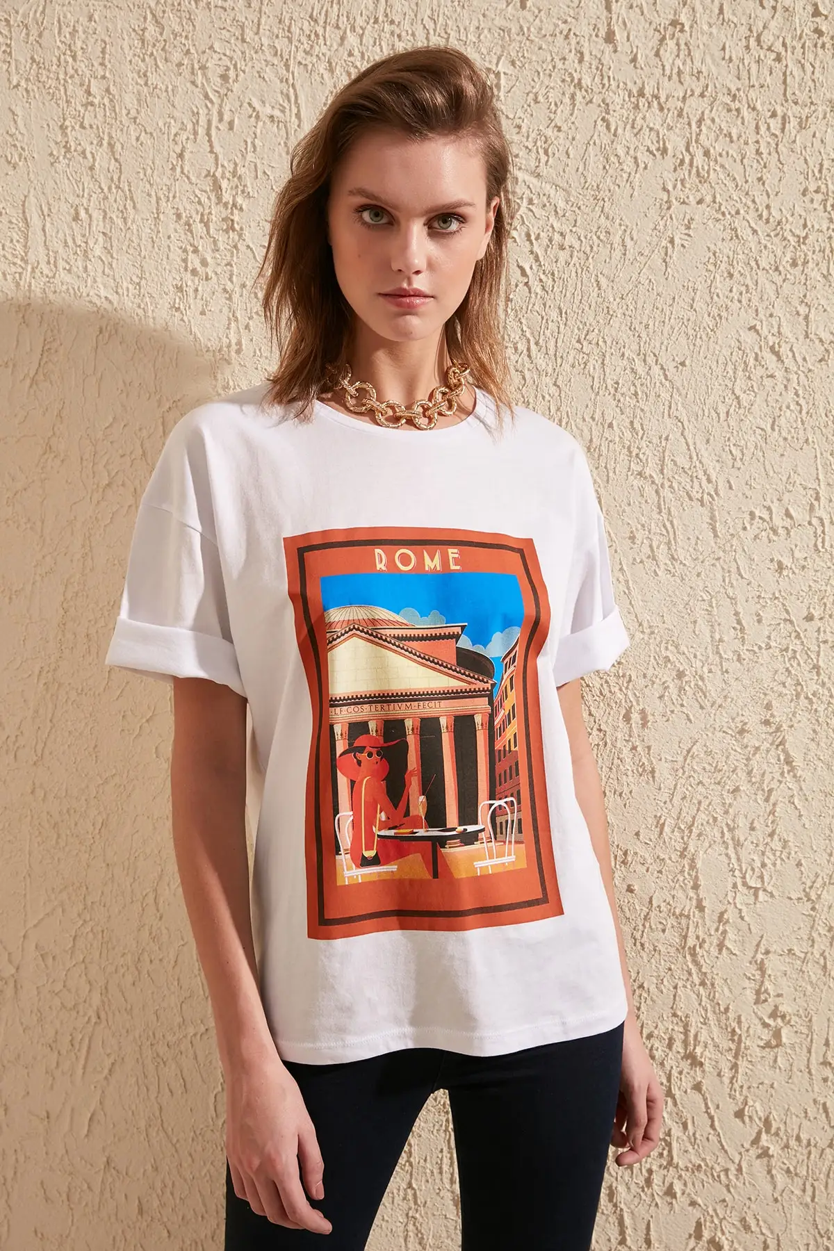 Свободная трикотажная футболка TWOSS20TS0108|Футболки| |