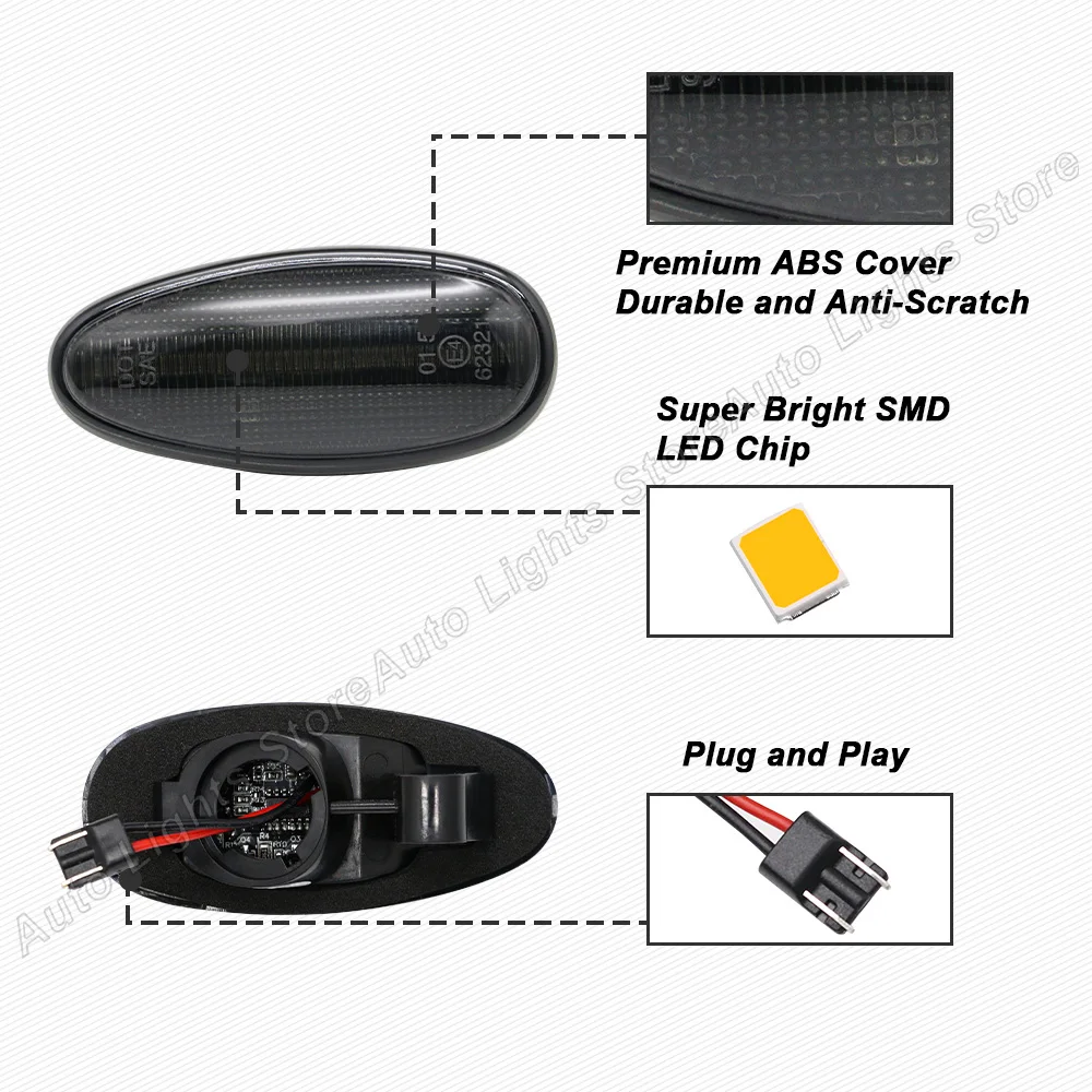 Светодиодные динамические боковые габаритные огни указатели поворота для Mitsubishi