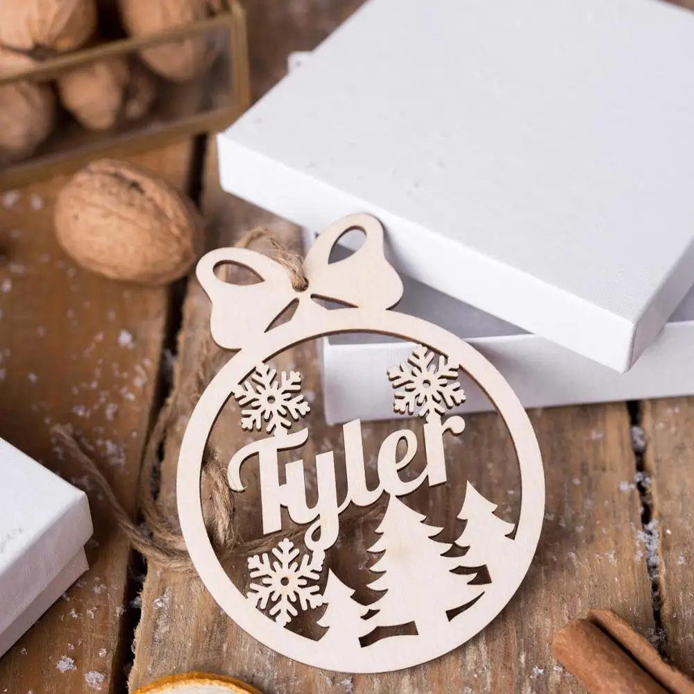 

Personalized Wooden Christmas Ornament, Snowflake ornament, First Christmas, Christmas tree ornament, Christmas Decor