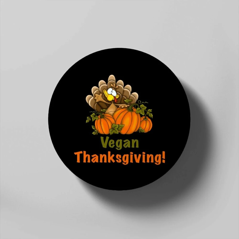 

Vegan Thanksgiving Day Coaster , Dessert Dinner Round Coaster Wine Coffee Tea Cup Mat Thanksgiving Gift