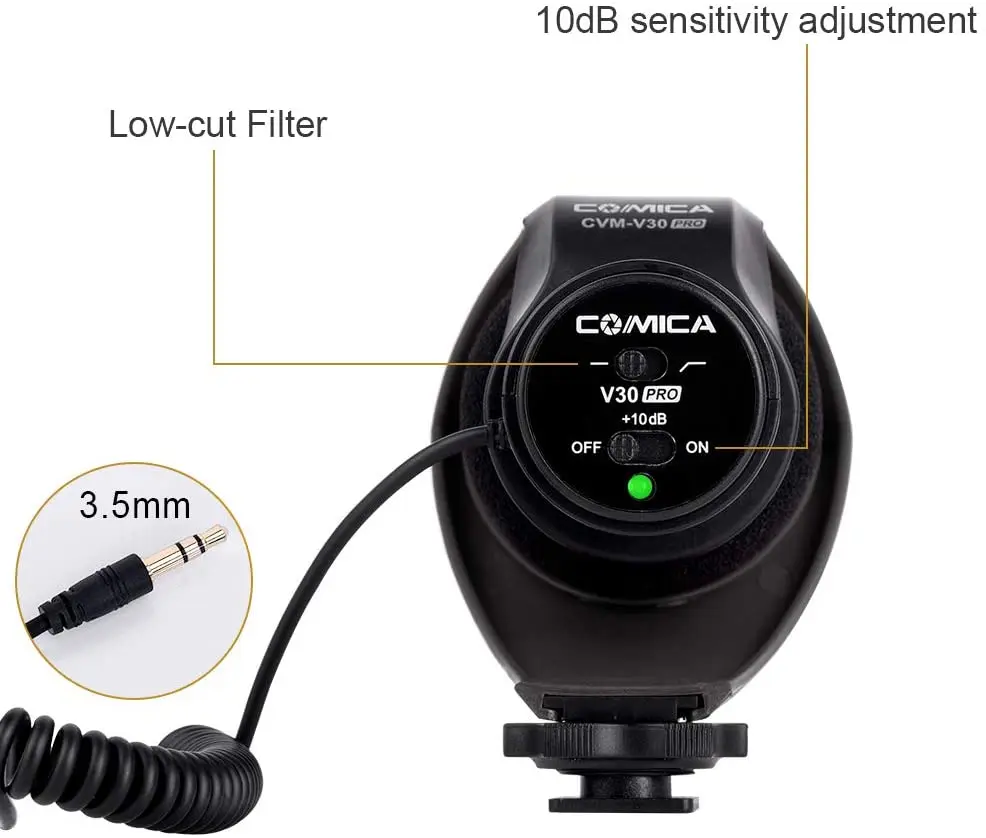 Видеомикрофон Comica CVM-V30 PRO конденсаторный микрофон для Canon Nikon Sony DSLR камер запись