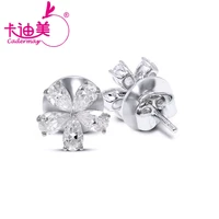 cadermay earring studs for women s925 sterling silver d color vvs1 pear cut flower shape synthetic moissanite jewelry wedding