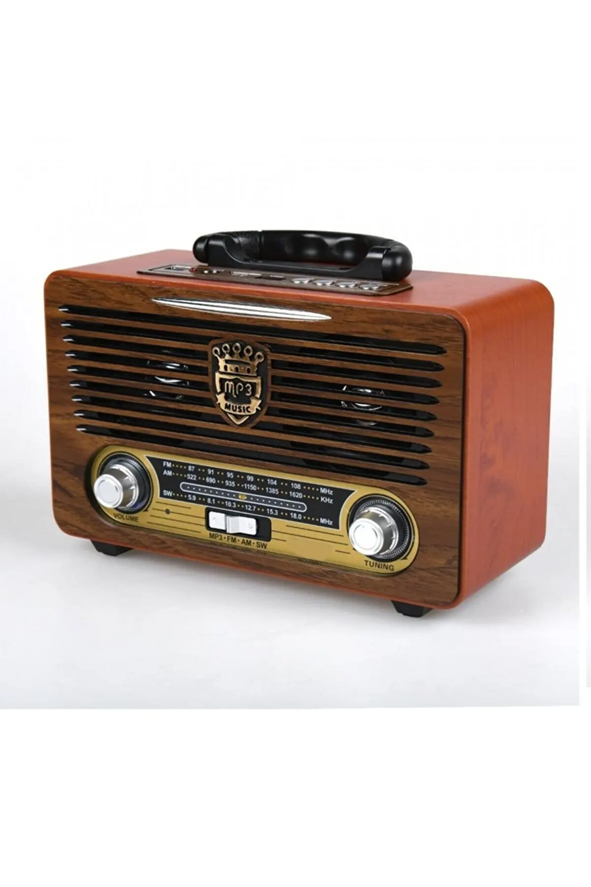 Enlarge MCastle Bluetooth Şarjlı Nostaljik Radyo Usb Sd Kart Girişli Kumandalı Radyo Mp3