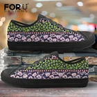 Женские холщовые кроссовки с цветочным принтом FORUDESIGNS Tribe, легкие женские кроссовки на шнуровке, повседневная обувь для весны и осени