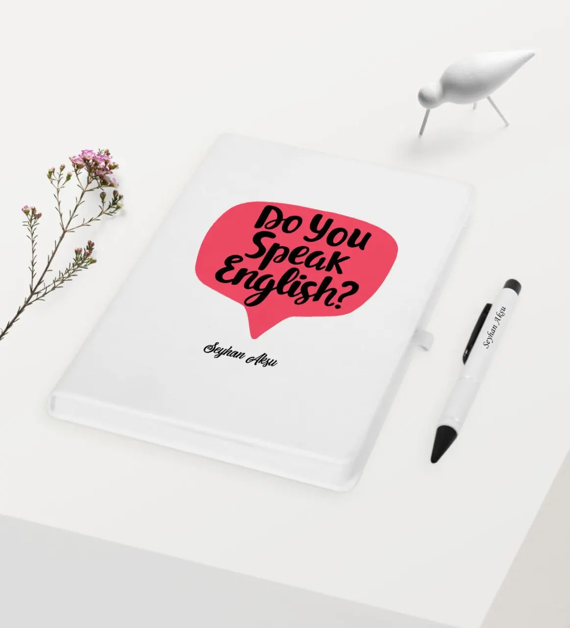 

Personalized English Teacher Themed White Notebook Pen Gift Set-5