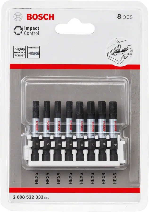 

German Bosch Professional Smart Driver Hex Impact Ctrl 8'li H5/H6,50mm