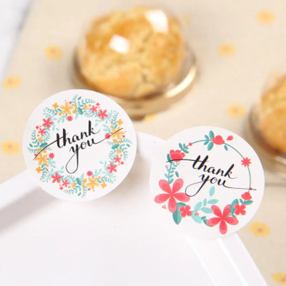 1 sheet Round Colored Garland Thank You Seal Sticker Kraft Paper Packaging Label Supplies | Дом и сад