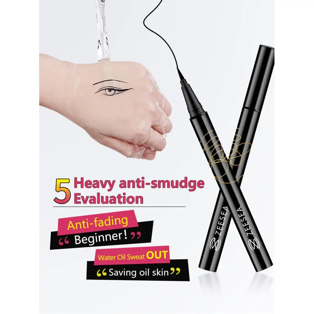 Супер черный Водонепроницаемый жидкая подводка для глаз карандаш-подводка ручка