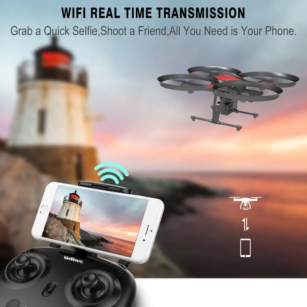 Дрон DROCON Wi-Fi с камерой FPV 720P HD и видео в режиме реального времени 4 Гб TF карта