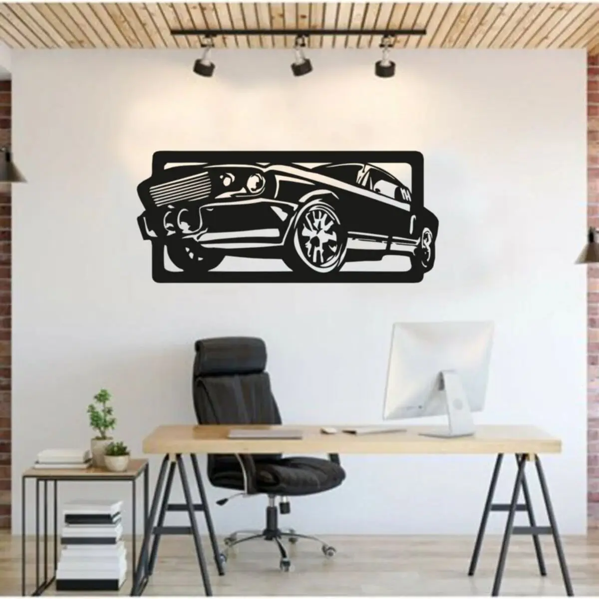 

Decor wood decorative black wall painting wood mustang wood decor art made in Turkey