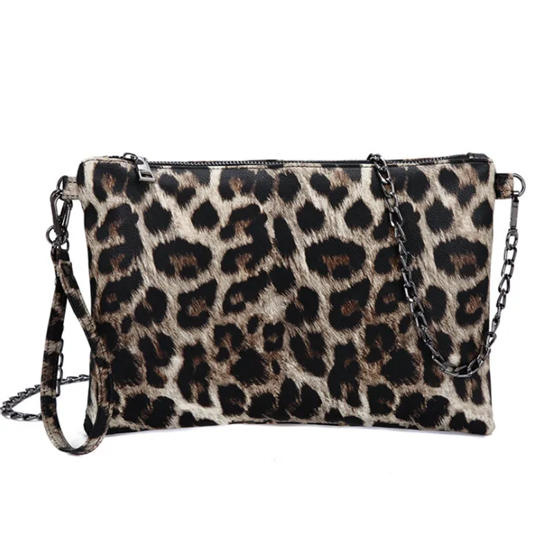 

Hot Sale Women Leopard Crossbody Bags Female Fashion Chain Casual Zipper Bag With Shoulder Strap For Ladies