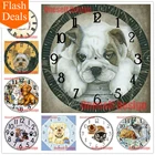 Алмазная живопись 5d Полные Часы Собаки Стразы картины 5d алмазная вышивка полные часы собака украшение домашняя Наклейка на стену