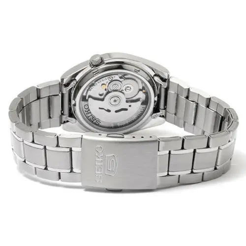 Мужские автоматические часы Seiko 5 SNKL41K1 циферблат белый серебристый 38 мм стальной