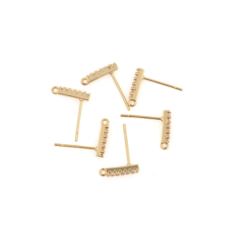 

Gold Cube Earrings, Cube Stud Earrings, Gold Plated Earrings, Bar Earrings, Square Earrings, Gold Plated Findings 11.3mm