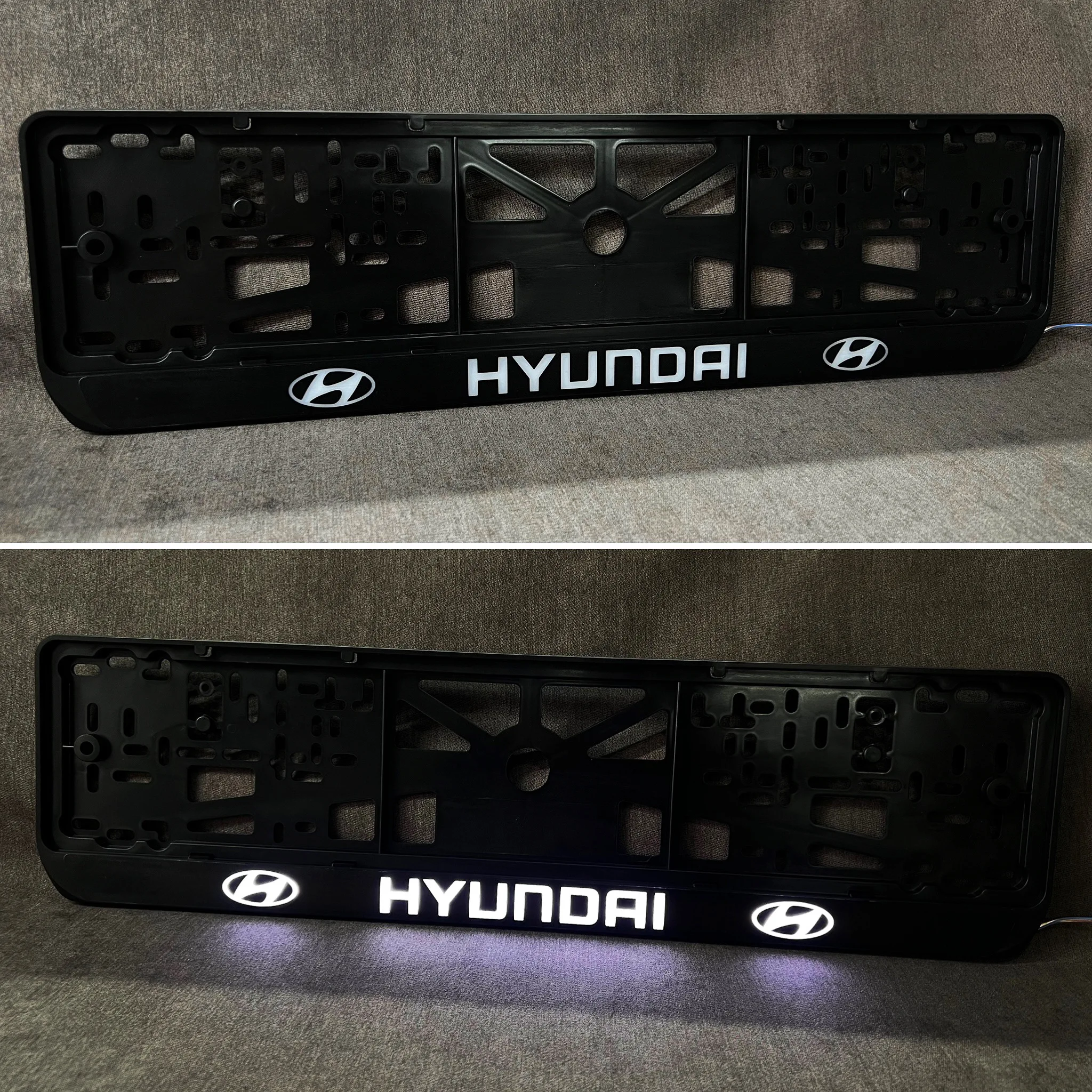 1 шт. LED рамка номера номерная авто с подсветкой логотипа номерные рамки для HYUNDAI. |