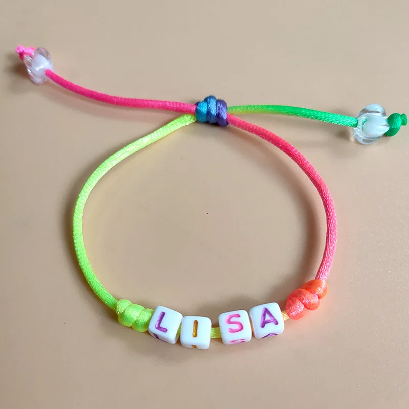 

KPOP Handmade Customized JENNIE LISA ROSE JISOO Name Gradient Bracelet Fans Collection