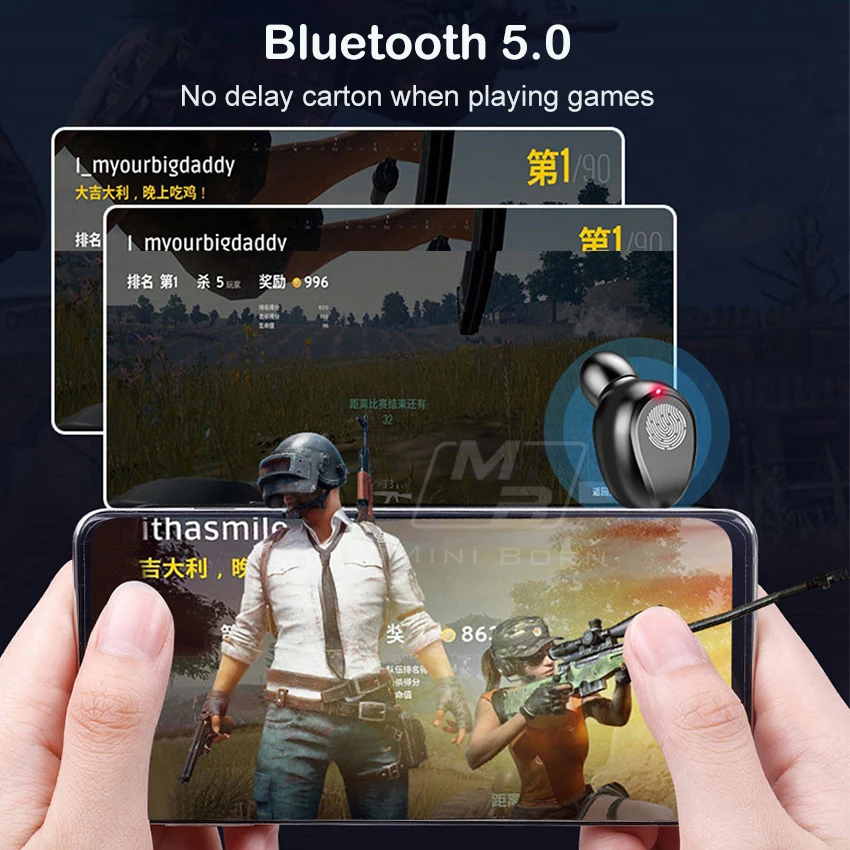 Мини Born мин размер Беспроводной наушники-вкладыши TWS Bluetooth V5.0 гарнитура