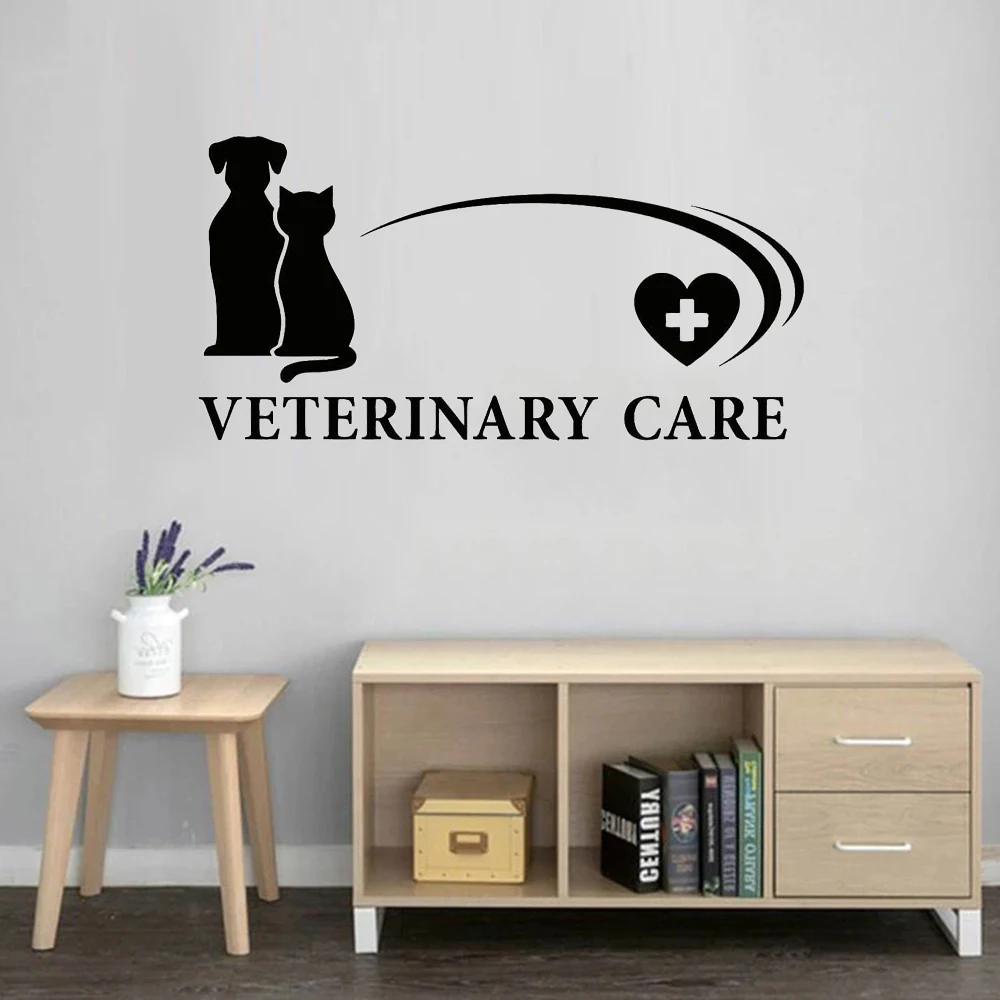 

Veterinary Care Wall Decals Vinyl Pets Shop Animals Hospitals Interior Decor Logo Door Window Stickers Cat Dog Murals DW13068