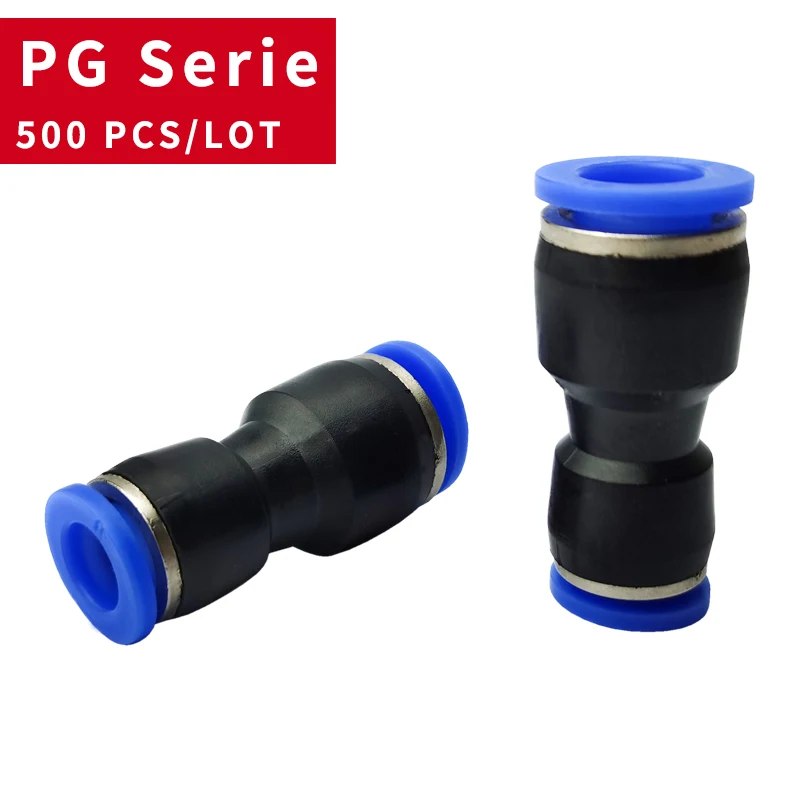 

500PCS PG Series 4 to 12mm Plastic Hose Quick Couplings Pneumatic Fitting Reducing Straight Through