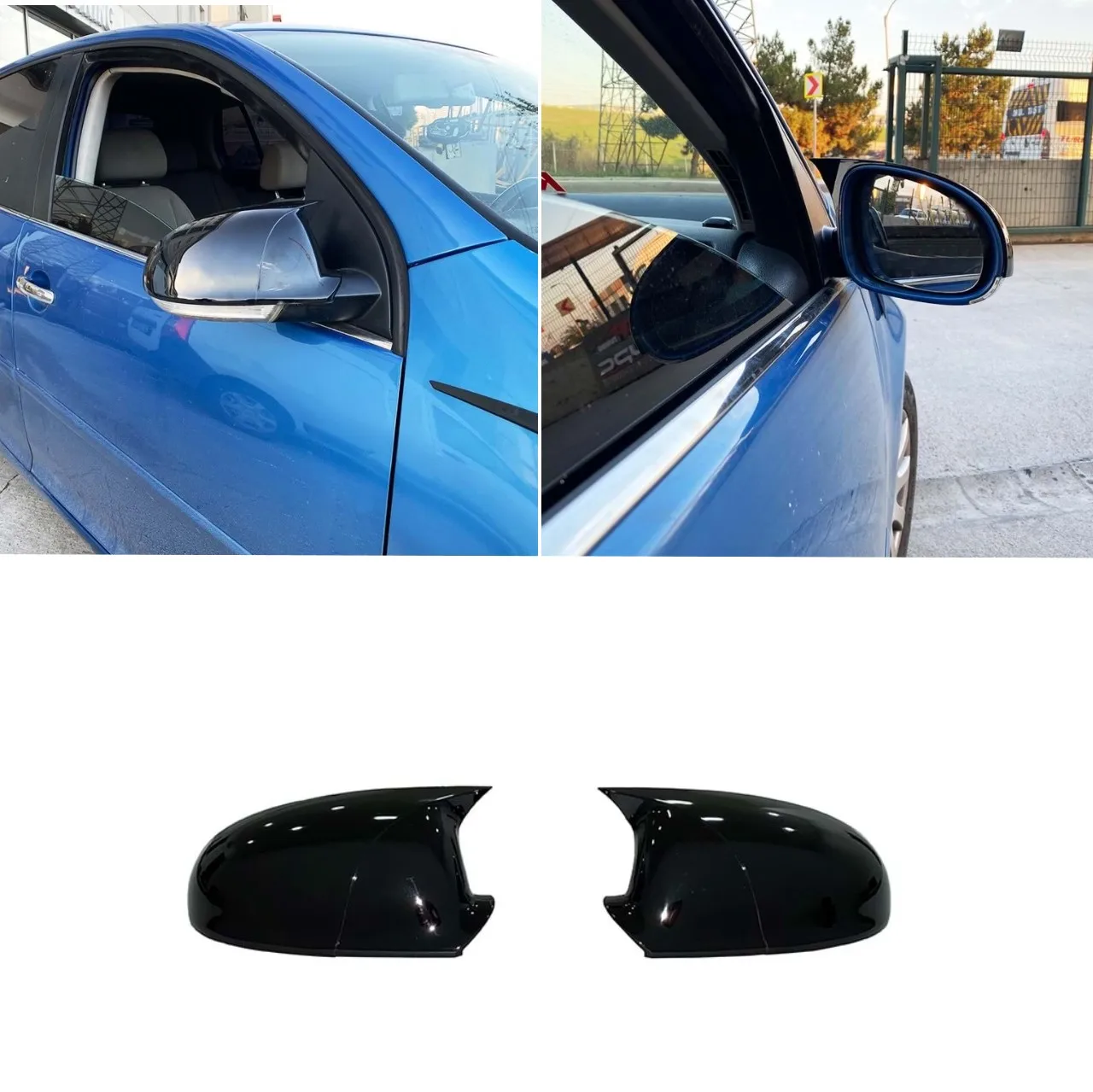 

Чехол для зеркала в виде летучей мыши для Vw Golf 5, 2 шт., правый и левый, высокое качество, АБС-пластик, полностью совместимый, ярко-черный, 2003-2009