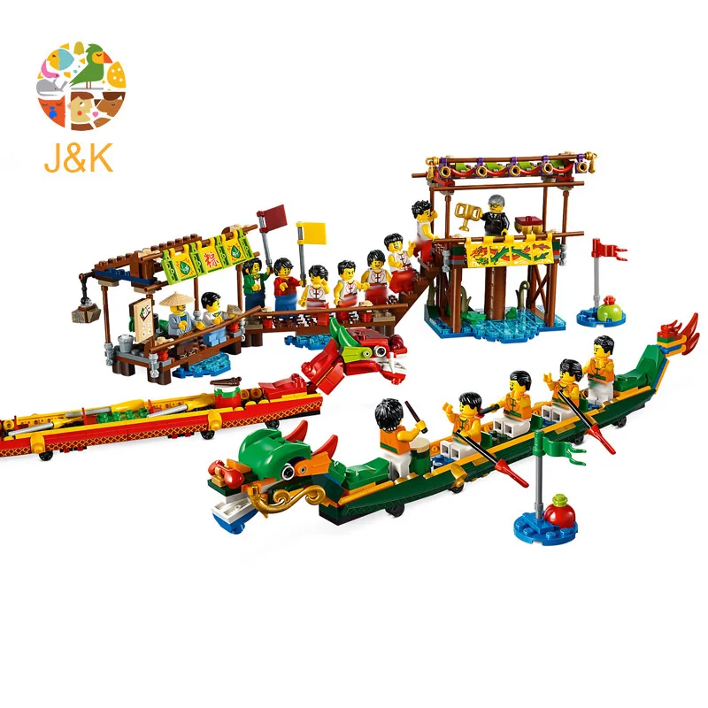 80103 660 шт. серия idea китайские фестивали Дракон лодка гоночная Модель Строительный