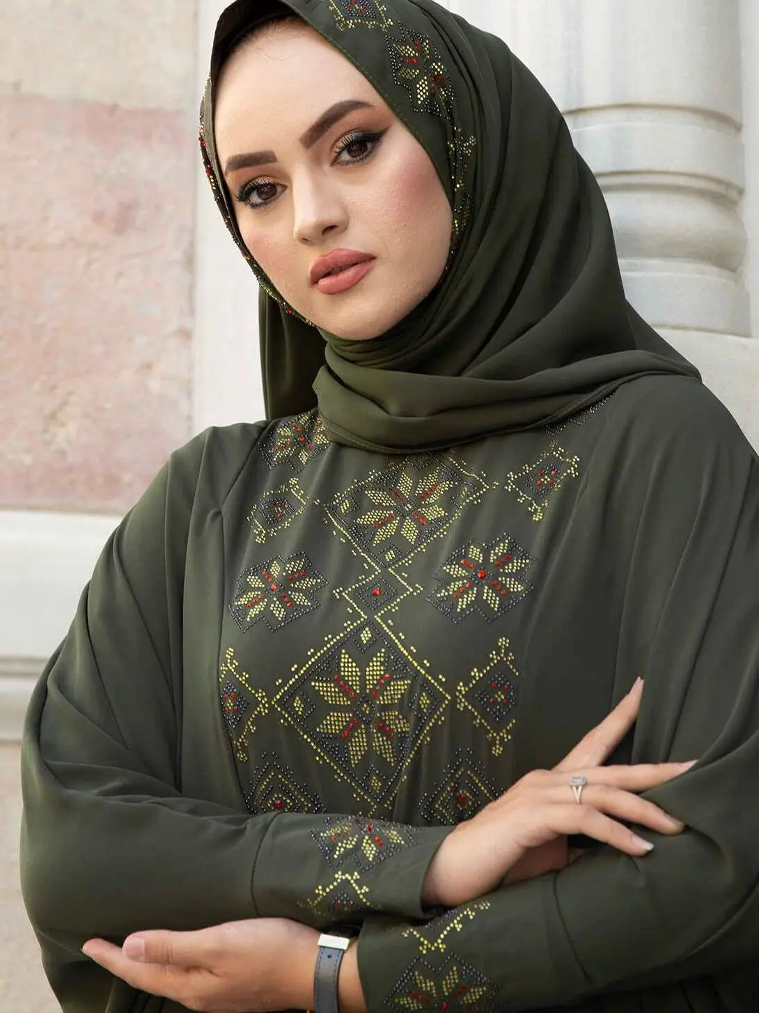 Женское мусульманское платье с капюшоном, двойной костюм, 2021