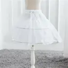 Белая детская нижняя юбка, бальное платье, однослойная детская кружевная формальная Нижняя юбка с кринолиновой отделкой для девочек, эластичный пояс, шнурок