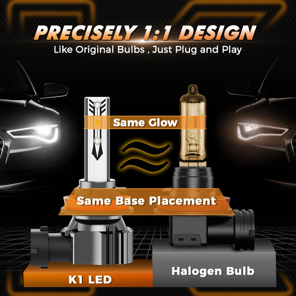 Светодиодные противотуманные фары SEALIGHT K1 50 Вт 9005 лм Canbus H7 H4 H11 9006/HB3 9008/HB4 6000K для Audi