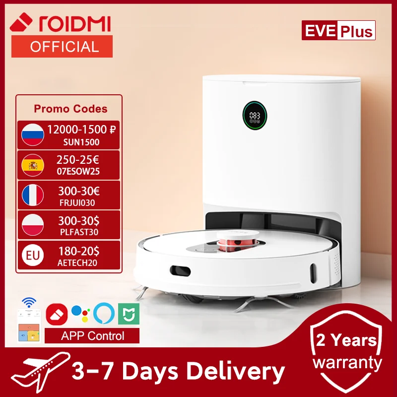  ROIDMI ЕВА плюс робот-пылесос Smart Home приложение Contron Поддержка помощника Alexa Mi Home пол робот-уборщик для сбора пыли 