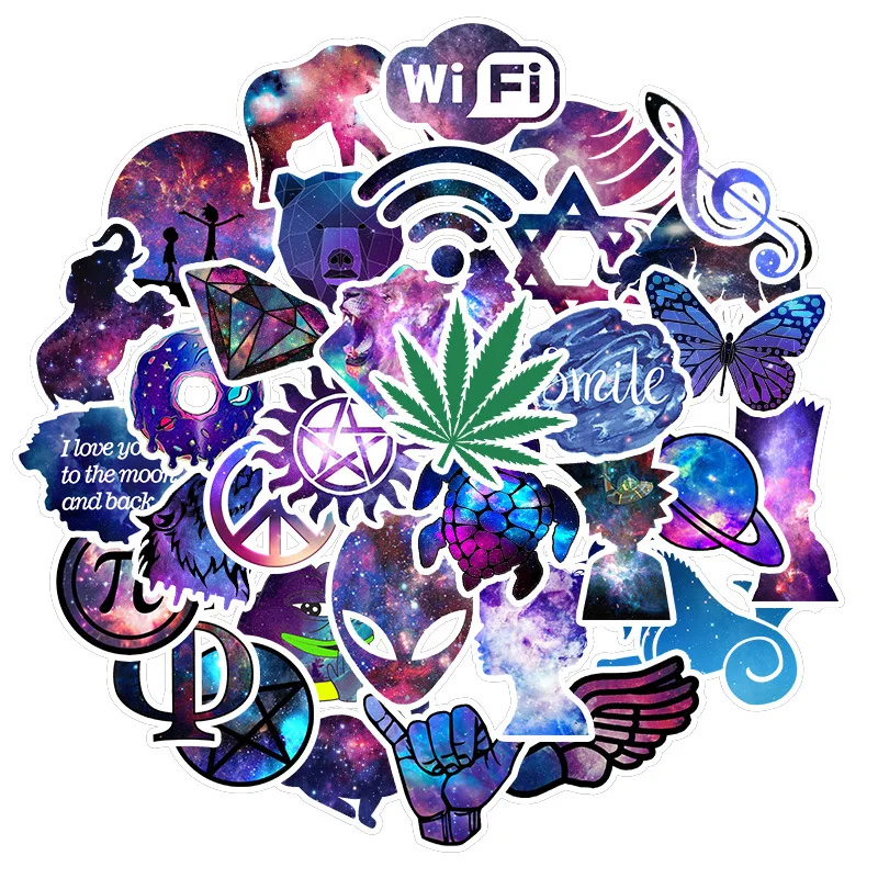 35 шт. Galaxy виниловые наклейки Звездное небо Алмазный Стиль наклейка пакет ноутбук