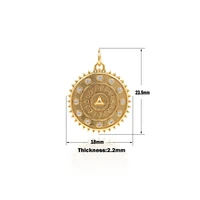 micropav%c3%a9 sun gold coin necklace pyramid medal charm cz bracelet pendant diy jewelry making accessories 23 5%c3%9718%c3%972 2mm