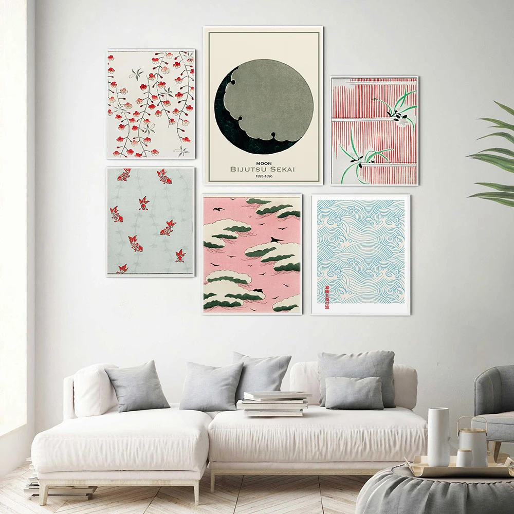 

Modern Poster Fashion Botanical Canvas Painting Abstract Flower Art Print Pink Clouds Wall Picture For Living Room Home Decor