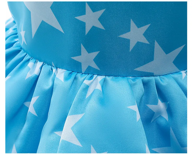 

Infant Baptism Baby Girls Dresses 1 Year Birthday Christening Gown Dress Blue Star Bow Party Princess Dresses for Kids Toddler