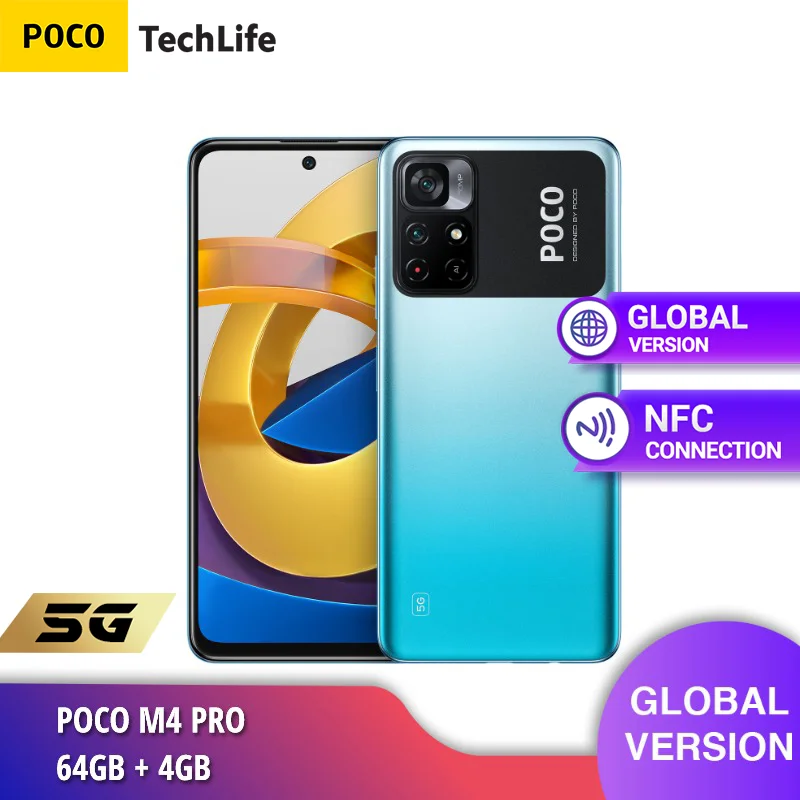 Tanie Wersja Globalna Poco M4 Pro 5G NFC (fabrycznie Nowe/uszczelnione) MediaTek Dimensity 810 5G | Bluetooth 5.1 | 5000mAh 33W | IP53