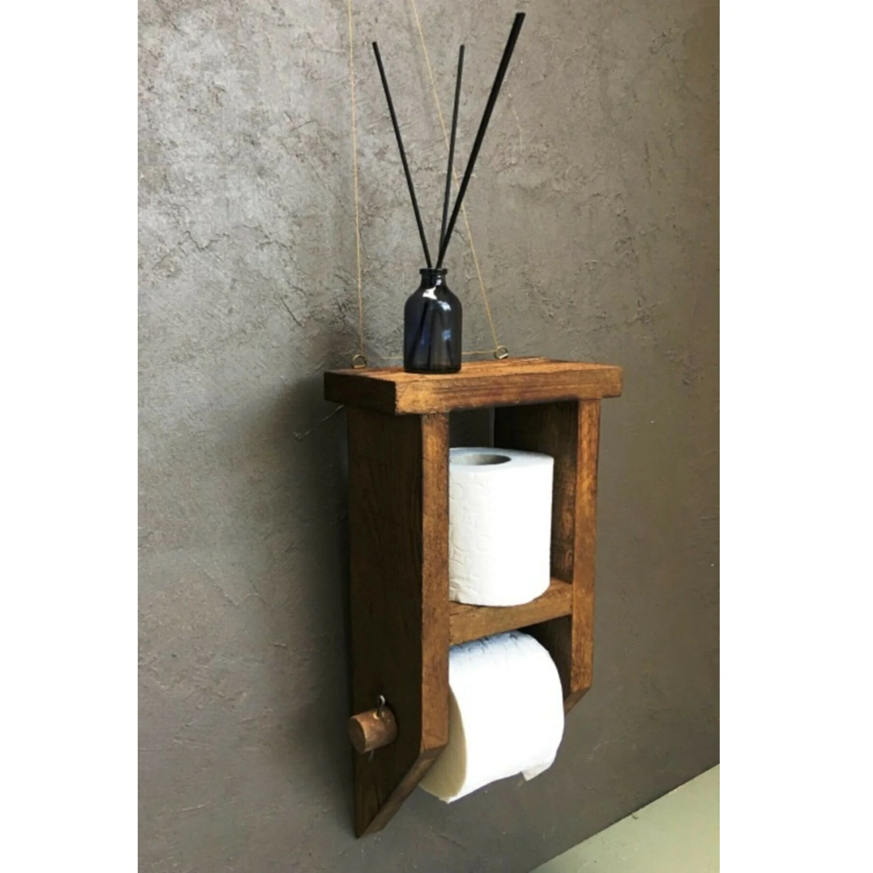 Dérouleur Papier WC en Bois Flotté