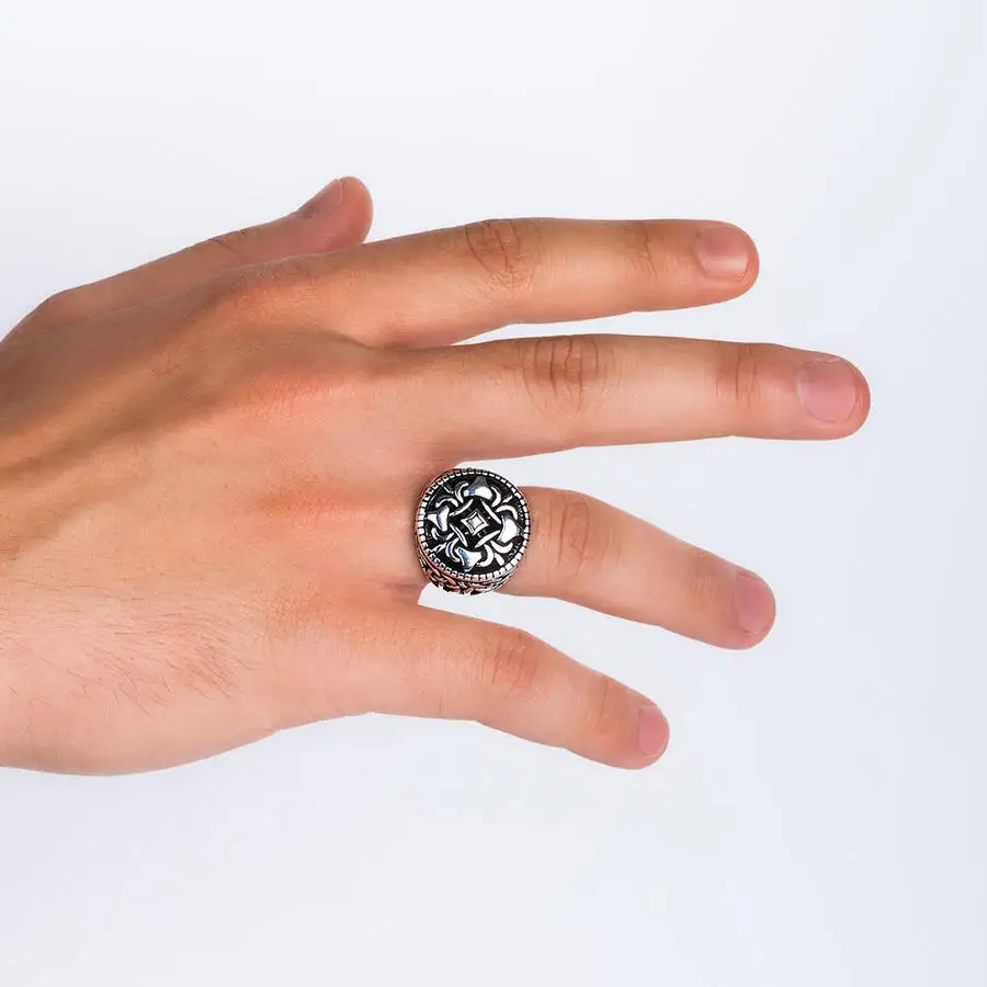 Bague en argent massif 925 pour hommes, chaîne lourde, Vintage, fabriquée en turquie