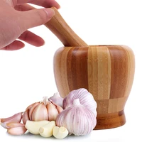 solid wood salt pepper mills set food manual garlic masher sesame flavoring seasoning grinder mash garlic bowl